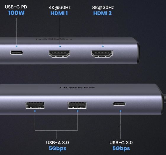 UGREEN Revodok USB C Docking Station für 29,99€ (statt 50€)