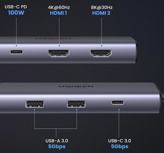 UGREEN Revodok USB C Docking Station für 29,99€ (statt 50€)