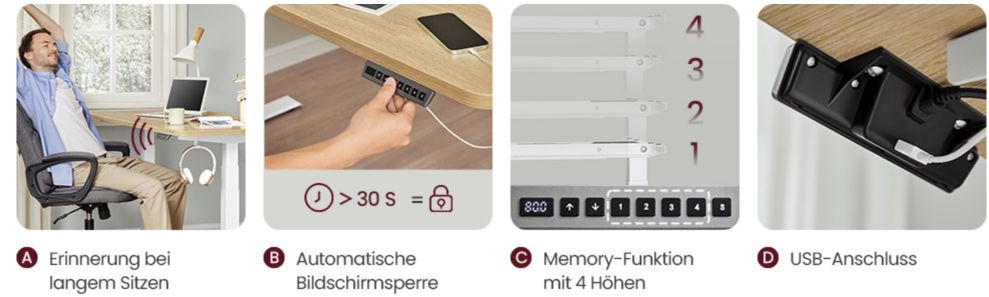 VASAGLE höhenverstellbares Tischgestell mit Doppelmotor für 164,99€ (statt 276€)