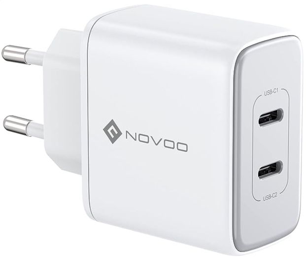 NOVOO 35W USB C Ladegerät GaN Ⅲ mit 2 Ports für 9,99€ (statt 20€)