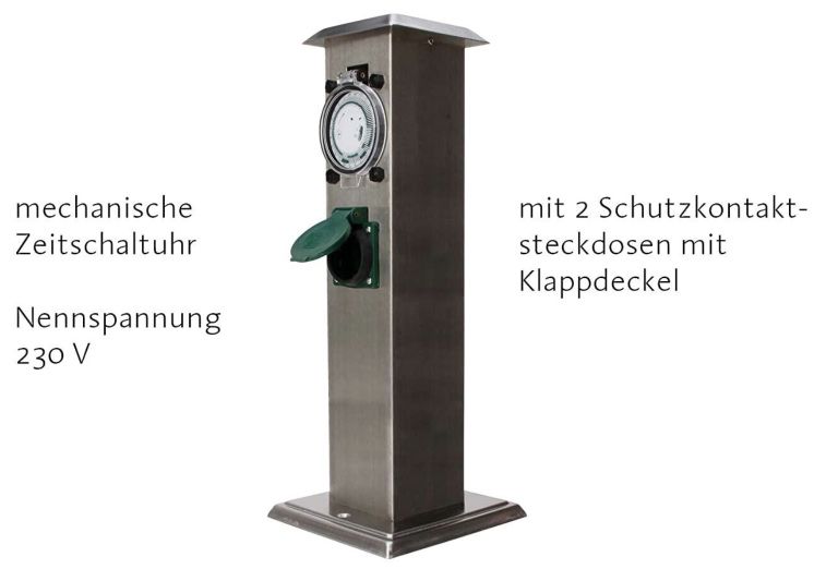 Kopp Gartensteckdose mit Zeitschaltuhr aus Edelstahl für 22,99€ (statt 30€)