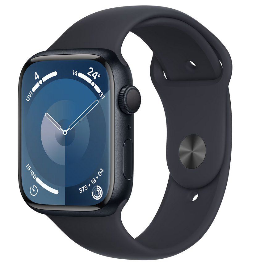 Apple Watch 9 (GPS, 45mm, Aluminium) mit Sportarmband für 419€ (statt 449€)