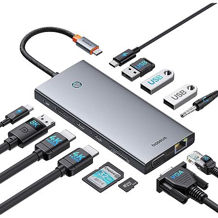 Baseus 13in1 USB C Docking Station mit 2 HDMI 4K@60Hz für 46,80€ (statt 60€)