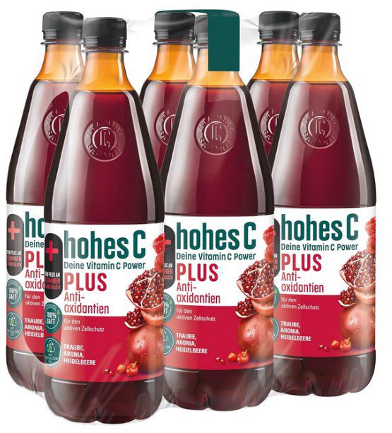 6x hohes C PLUS Antioxidantien (je 1L) für 6,64€ (statt 14€)   zzgl. Pfand