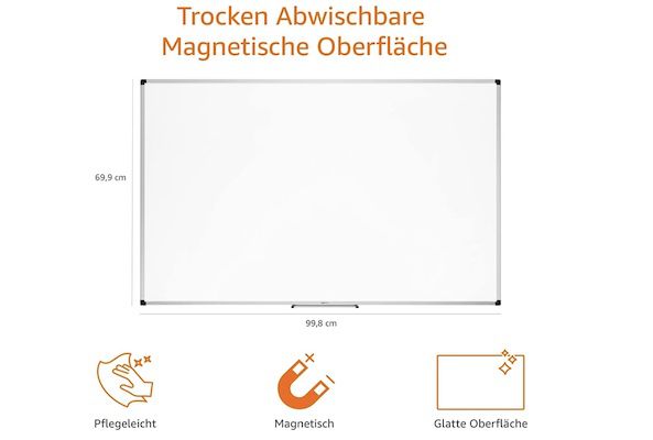 Amazon Basics Magnetisches Whiteboard mit Stiftablage für 21,73€ (statt 40€)