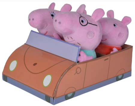 Familie Peppa Wutz im Auto, 4x Plüschfiguren für 18,14€ (statt 33€)