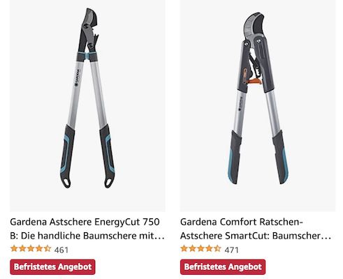 Amazon: Gardena Angebote z.B. Gartenschere für 20,89€ (statt 26€)