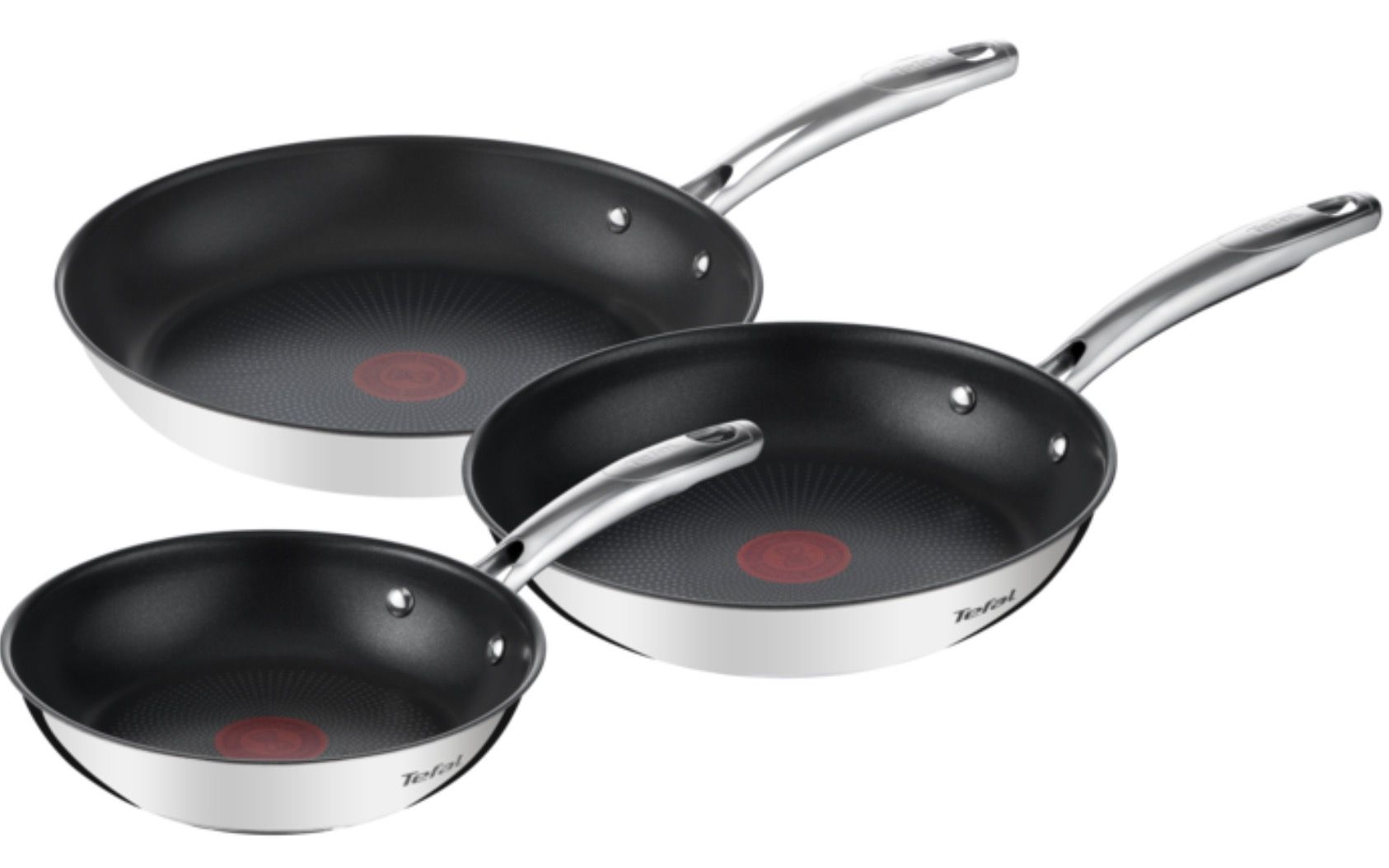 Tefal G732S3 Duetto 3 teiliges Edelstahlpfannenset für 69,99€ (statt 86€)