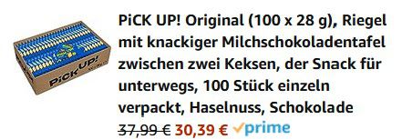 100er PiCK UP! Choco als Einzelpackungen ab 30,39€ (statt 36€)