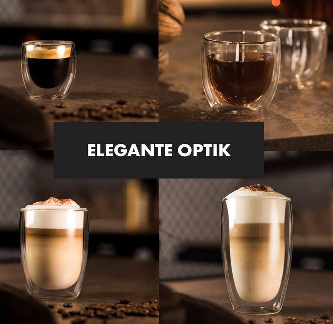 8 x Glaswerk Design Latte Macchiato Gläser doppelwandig für 37,34€ (statt 53€)