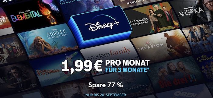 3 Monate Disney+ für 1,99€ mtl. (statt 8,99€)