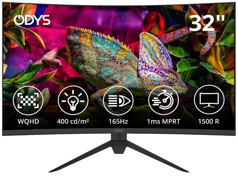 ODYS XP32 PRO 32 WQHD Curved Monitor 165Hz für 219,95€ (statt 260€)