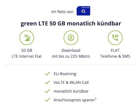 🔥 o2 Allnet Flat mit 50GB LTE für 14,99€   monatlich kündbar