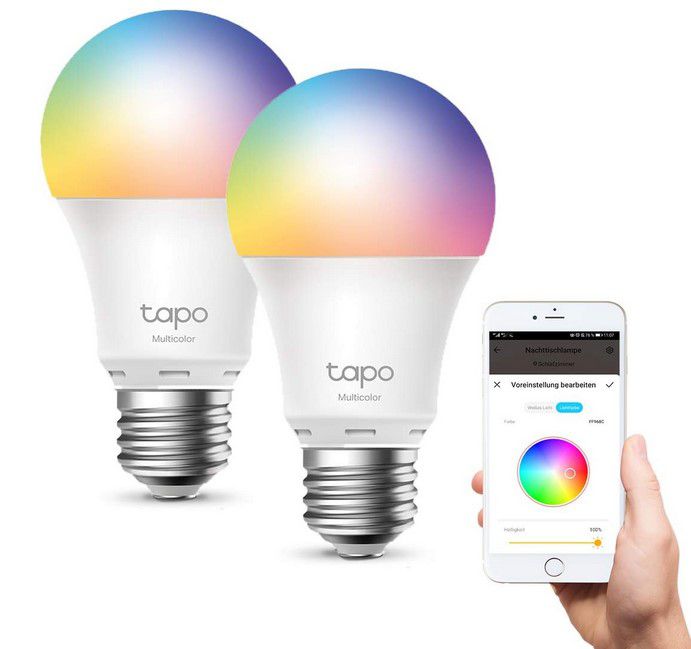 TP Link Tapo 2 x smarte RGB E27 LED Leuchten für 14,90€ (statt 22€) oder 4 für 36,90€