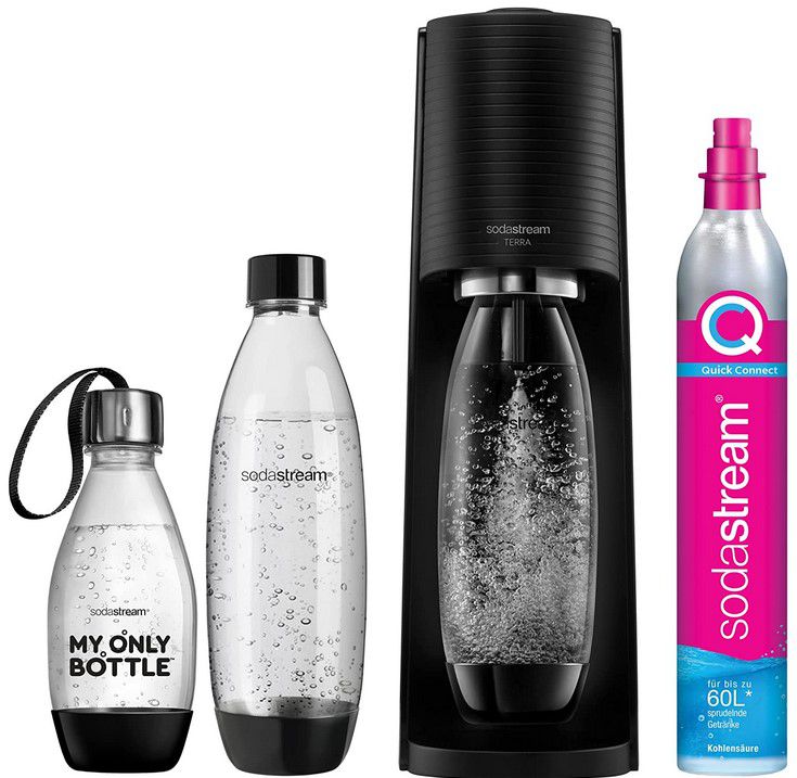 Sodastream Terra Vorteilspack 3 PET Flaschen + CO² Zylinder für 64,99€ (statt 70€) +10€ Cashback