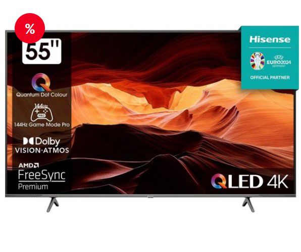 Hisense 55E77KQ PRO QLED UHD smart TV 120Hz ab 487,93€ (statt 611€)