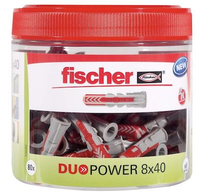 80er Pack fischer DUOPOWER 8 x 40 Universaldübel für 7,99€ (statt 9€)