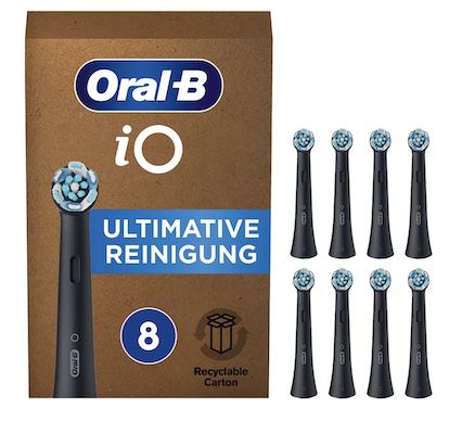 8er Pack Oral B iO Ultimative Aufsteckzahnbürsten Schwarz o. Weiß für 37,99€ (statt 46€)
