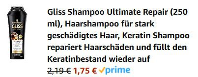 Gliss Kur Shampoo Ultimate Repair für stark geschädigtes Haar für 1,75€