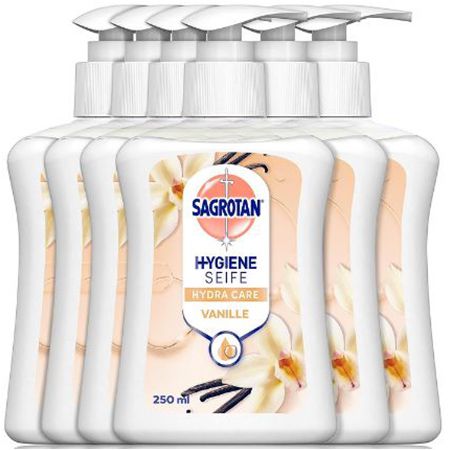 6er Pack Sagrotan Vanille & Cashmere Handseife, 250ml ab 9,36€ (statt 13€)