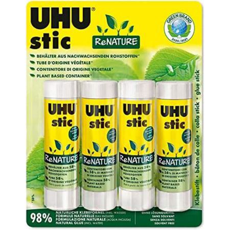 4er Pack UHU Stic ReNATURE   Umweltfreundlicher Klebestift für 3,38€ (statt 8€)