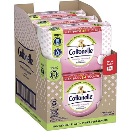 6 x 84 Cottonelle feuchtes Toilettenpapier Sensitive ab 13,68€ (statt 22€)