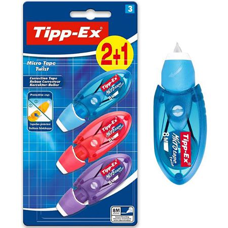 3er Pack BIC Tipp Ex Korrekturroller Micro Tape Twist für 6,09€ (satt 9€)
