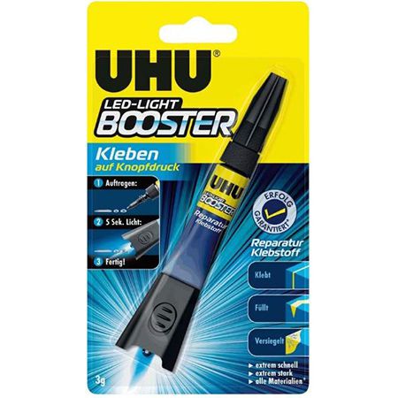 UHU LED Light Booster   lichtaktivierter Reparatur Klebstoff, 3g für 6,99€ (statt 10€)