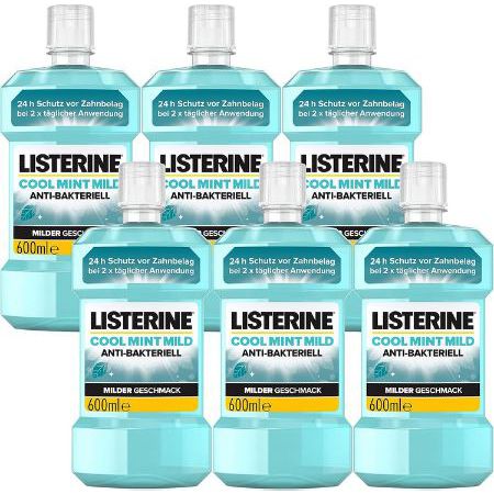 6er Pack Listerine Cool Mint milder Geschmack, 600ml ab 15,64€ (statt 24€)