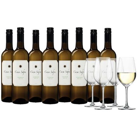 8 Flaschen Casa Safra Verdejo + 4 Schott Zwiesel Gläser für 51,60€ (statt 67€)