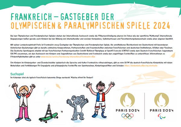 Noch verfügbar! Gratis: Bewegungskalender für 2024 der Deutschen Sportjugend