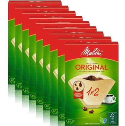 9er Pack Melitta Filtertüten 1x2 mit je 80 Filtern ab 2,49€