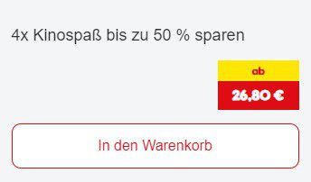 4 x Kinospaß mit Netto   Aktionscode für 2D Filme bei Cinestar für 26,80€   6,70€ pro Film