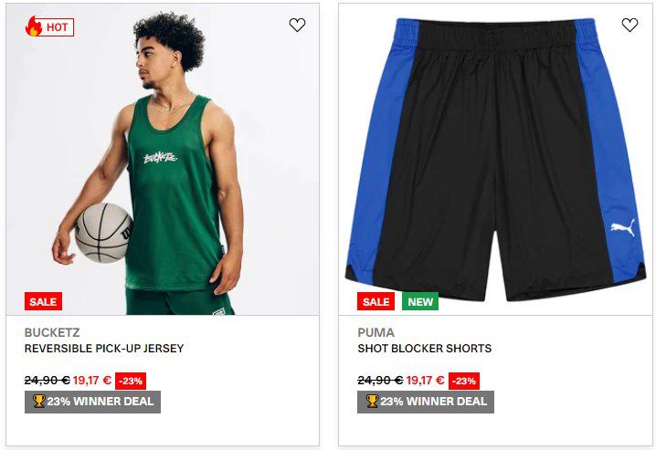 23% Rabatt auf Basketball Kleidung in der Kickz Winner Deal Aktion