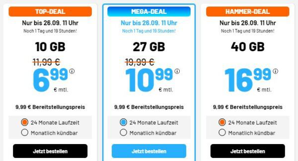 Sim.de: o2 Allnet Flat mit 27GB LTE für 10,99€ mtl. oder 40GB für 16,99€ mtl.