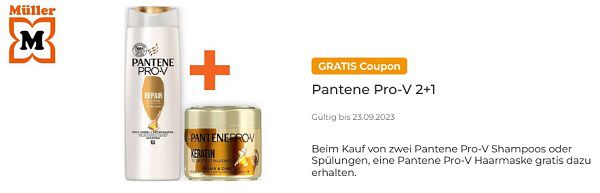 2x Pantene Pro V Shampoos oder Spülungen kaufen, 1x Pantene Pro V Haarmaske gratis