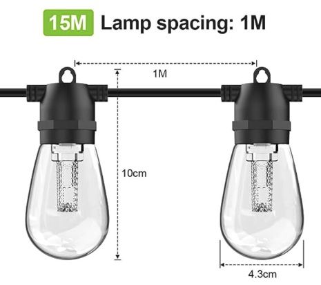 15m Lichterkette mit 15 LED Lampen für 14,99€ (statt 30€)