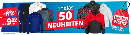 adidas Neuheiten Sale ab 9,99€ + 5€ Extra Rabatt ab 60€   z.B. Windbreaker ab 29,99€