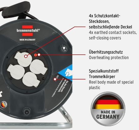 Brennenstuhl Garant V2 Indoor Kabeltrommel, 40m für 56,65€ (statt 67€)