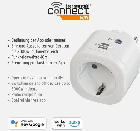 Brennenstuhl WA 3000 XS01 Connect WLAN Steckdose für 12,99€ (statt 17€)