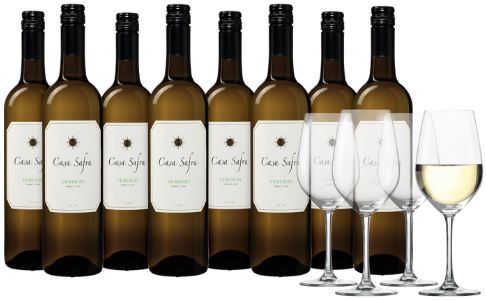 8 Flaschen Casa Safra Verdejo + 4 Schott Zwiesel Gläser für 52,99€ (statt 78€)