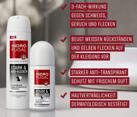 2x Hidrofugal Stark & Anti Flecken Roll on, 50ml für 4,61€ (statt 7€)