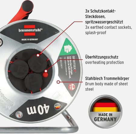 🔌 Brennenstuhl Garant S V2 Outdoor Kabeltrommel, 40m für 77,33€ (statt 99€)