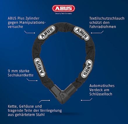 ABUS CityChain 1010 Kettenschloss, Sicherheitslevel 12 für 64,82€ (statt 93€)