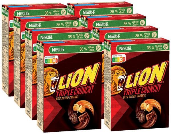 8er Pack Nestle Lion Triple Crunchy mit Salted Caramel, je 300g für 27€ (statt 32€)