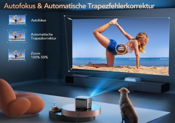 Toptro X7 FullHD Beamer BT 5.2 & 600 ANSI für 159,88€ (statt 200€)