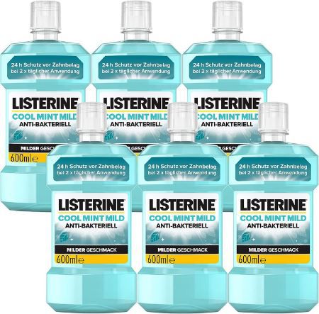 6er Pack Listerine Cool Mint milder Geschmack, 600ml ab 15,64€ (statt 24€)