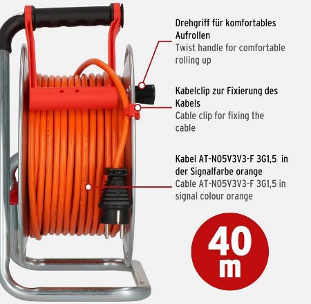 🔌 Brennenstuhl Garant S V2 Outdoor Kabeltrommel, 40m für 77,33€ (statt 99€)