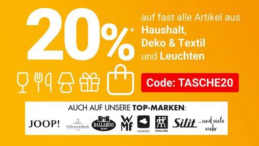 Zurbrüggen: 20% Rabatt auf Haushalt, Deko & Textil, sowie Leuchten