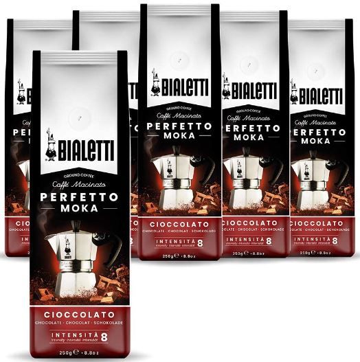 6er Pack Bialetti Perfetto Moka Cioccolato Kaffee, gemahlen, 250g ab 18,74€ (statt 27€)